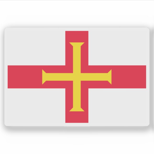 Sticker Le drapeau du bailliage de Guernesey, Couronne bri (Devant)