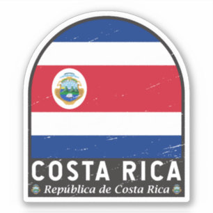 Sticker Le drapeau du Costa Rica Emblem Vintage