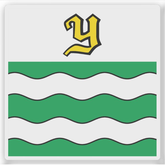 Sticker Le drapeau d'Yverdon-les-Bains, Suisse (Devant)