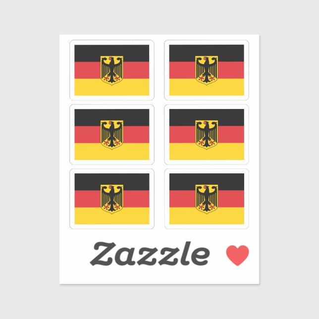 Sticker Le drapeau national de l'Allemagne pack de 6 (Feuille)