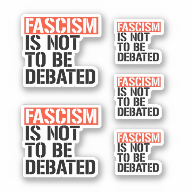 Sticker Le fascisme ne doit pas être débattu (Devant)