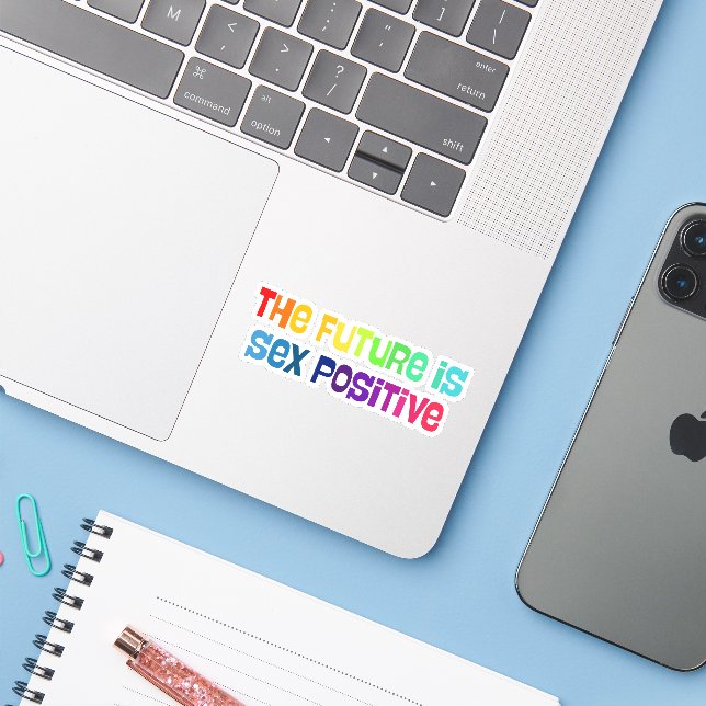 Sticker Le futur est sexpositif (Ordinateur portable avec iPhone)