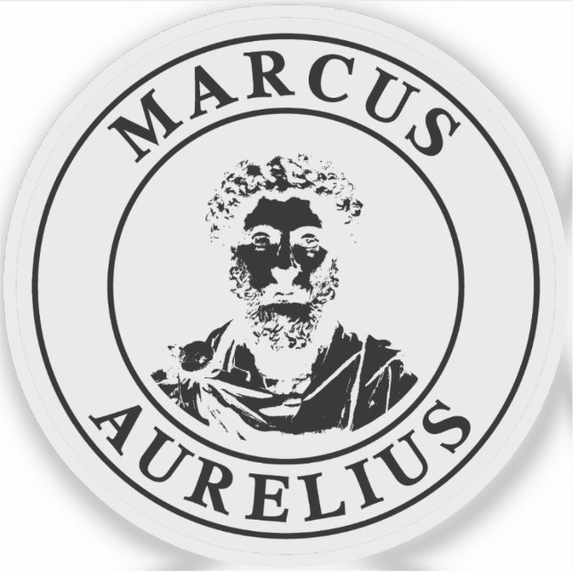 Sticker Le grand stoïcien Marc Aurèle (noir) (Devant)