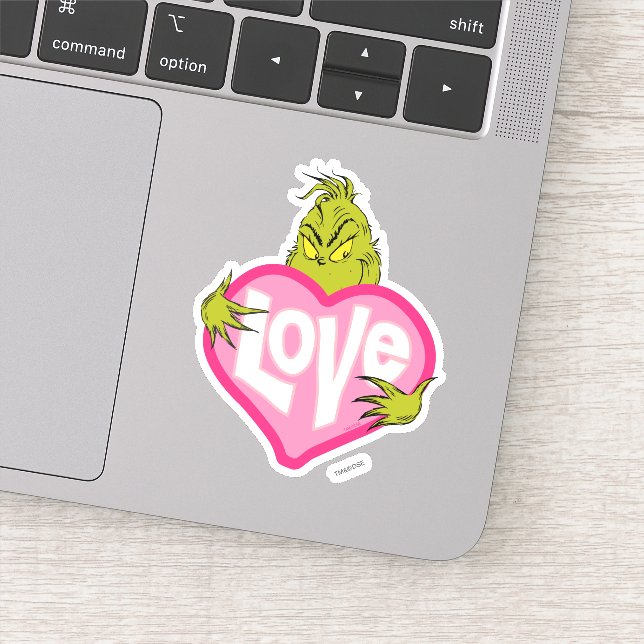 Sticker Le Grinch | Cœur rose d'amour (Détail)