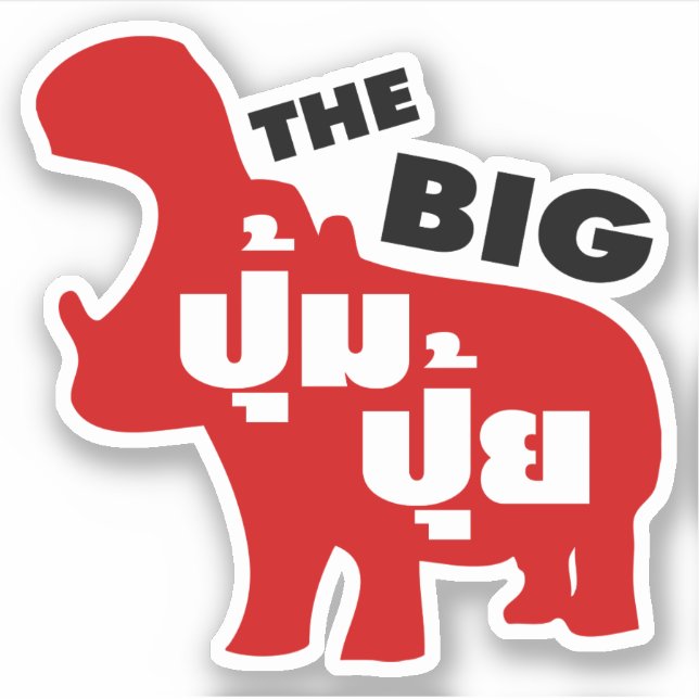 Sticker LE GROS PUM PUI décollé en langue thaï (Devant)