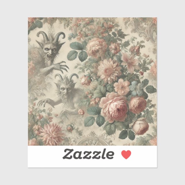Sticker Le jardin du Bouc-Homme – Conception de folklore g (Feuille)
