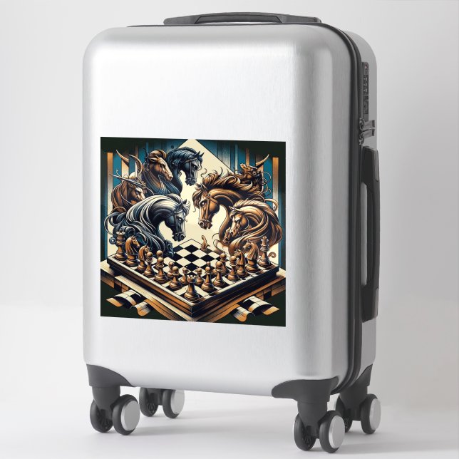 Sticker Le jeu des chevaliers - les échecs rencontre l'ima (Sur valise)
