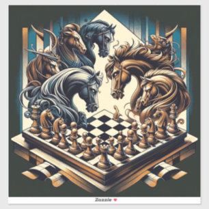 Sticker Le jeu des chevaliers - les échecs rencontre l'ima