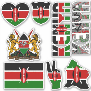 Sticker Le Kenya Extraordinaire forme les symboles nationa