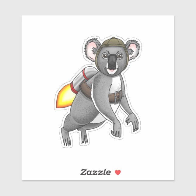 Sticker Le Koala Fusée (Feuille)