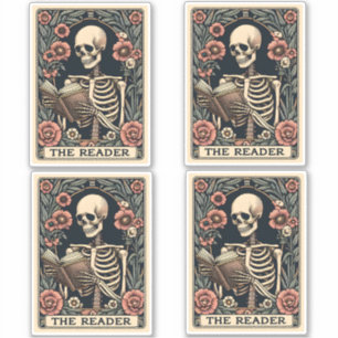 Sticker Le lecteur Skeleton Tarot Card