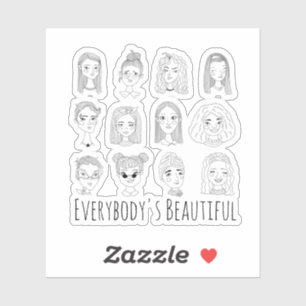 Sticker Le magnifique Doodle Art Féministe de tout le mond