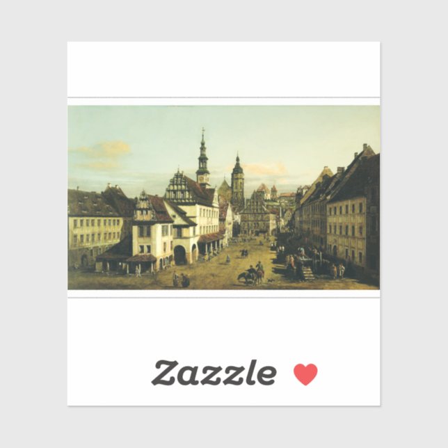 Sticker Le Marché de Pirna par Bernardo Bellotto (Feuille)