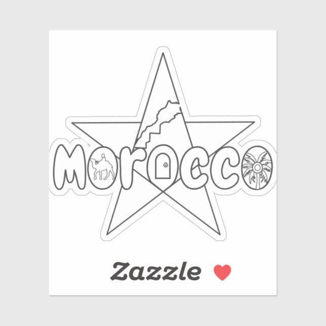 Sticker Le Maroc est une tradition couronnée, ses portes a (Feuille)