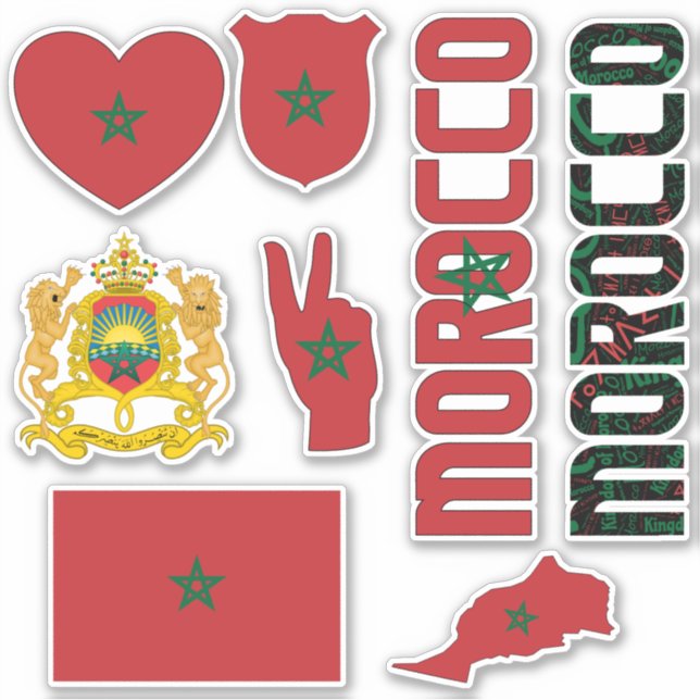 Sticker Le Maroc Extraordinaire forme les symboles nationa (Devant)