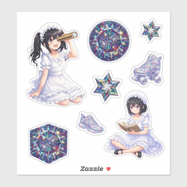Sticker Le monde scintillant de Mirabella – Kaléidoscope & (Feuille)
