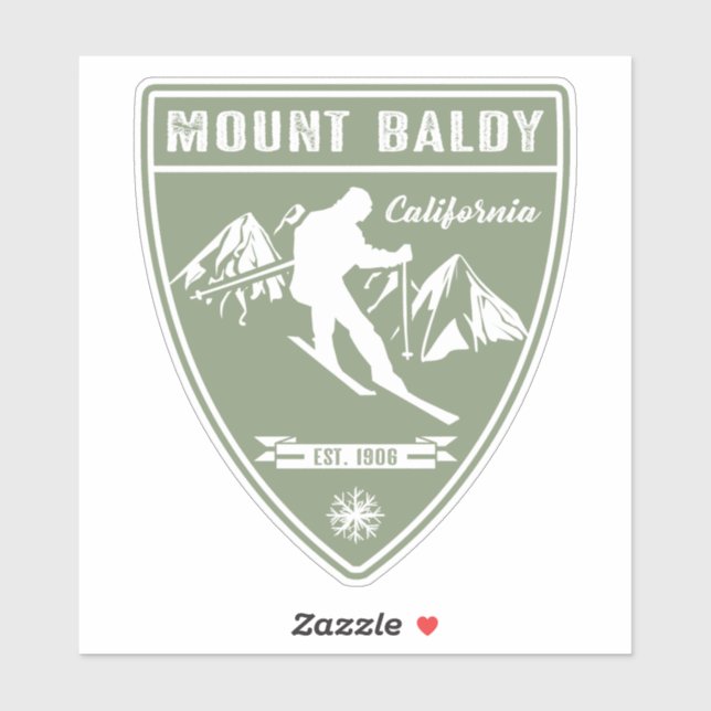 Sticker Le mont Baldy Californie (Feuille)