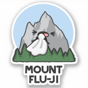 Sticker Le Mont Flu-ji Funny Mountain Pun