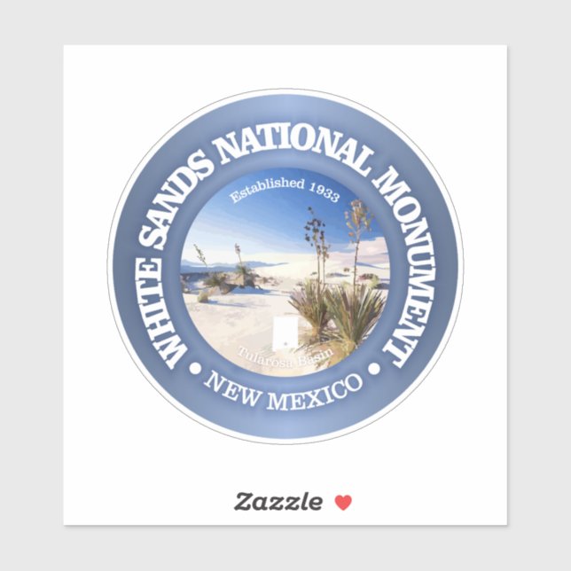Sticker Le monument national de White Sands (Feuille)