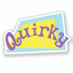 Sticker Le mot Quirky dans les formes et les couleurs rétr