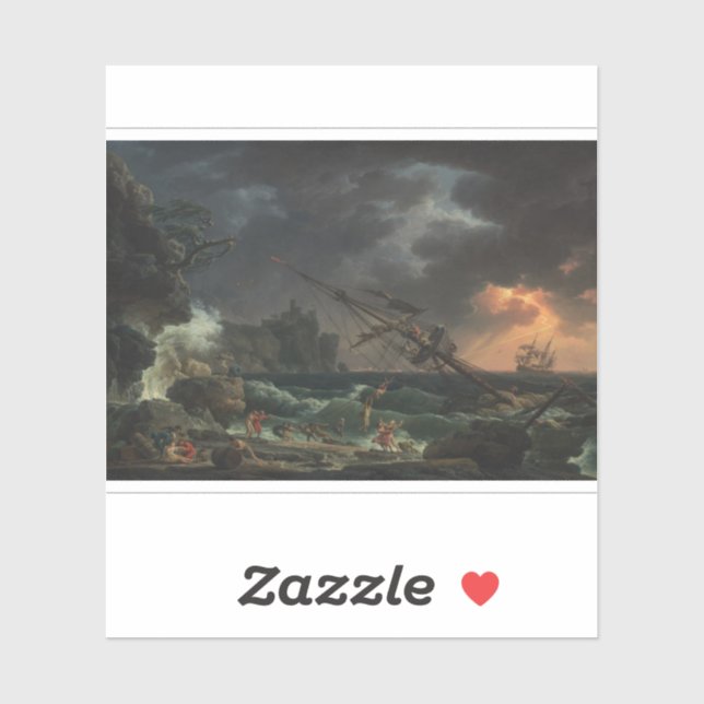 Sticker Le Naufrage de Claude-Joseph Vernet (Feuille)