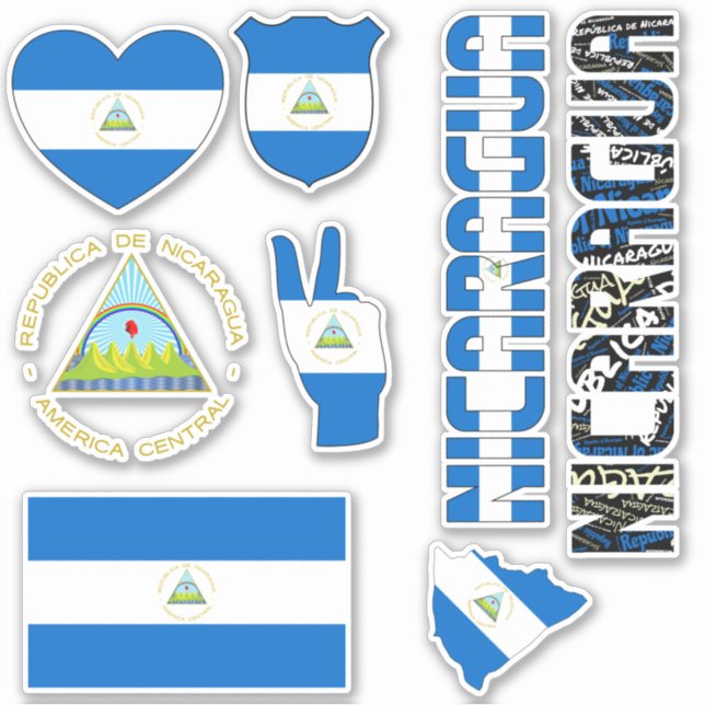 Sticker Le Nicaragua Extraordinaire forme les symboles nat (Devant)