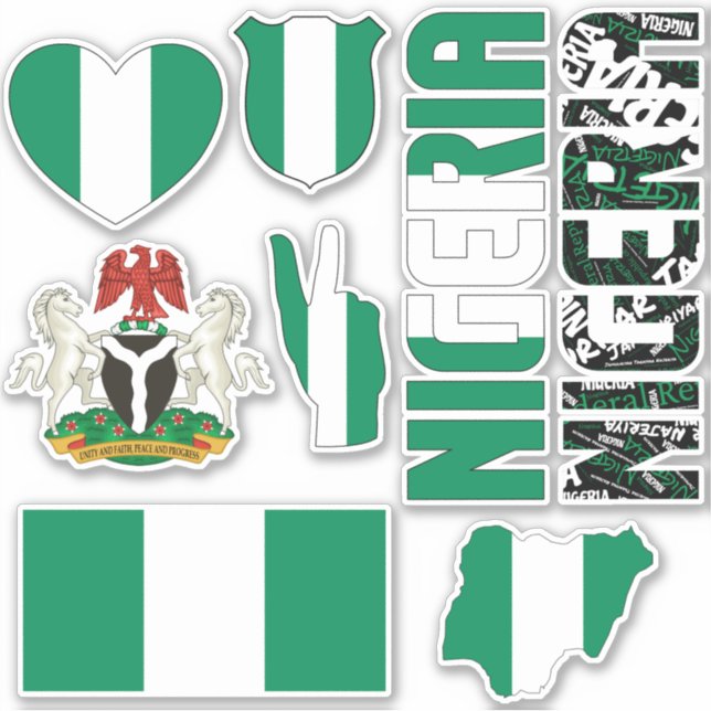 Sticker Le Nigeria Extraordinaire forme des symboles natio (Devant)