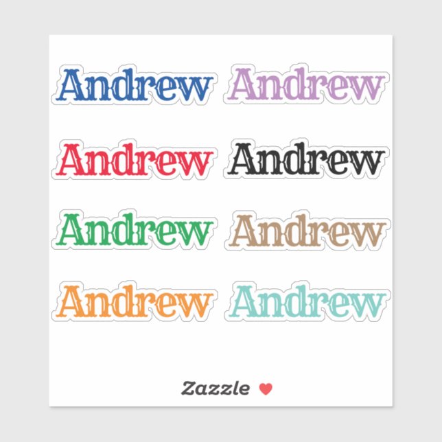 Sticker Le nom Andrew (Feuille)