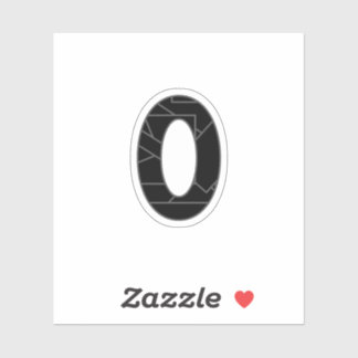 Sticker Le nombre zéro (0) en noir