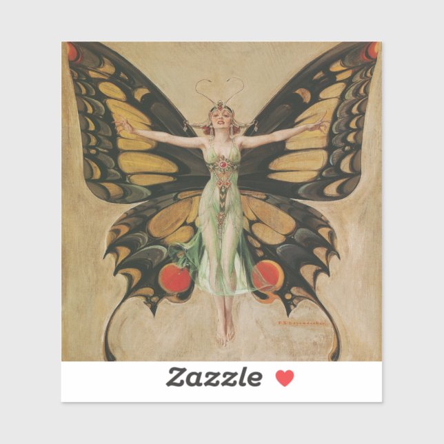 Sticker Le papillon - Papillon fille (Feuille)