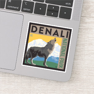 Sticker Le Parc national de Denali   Howling Wolf