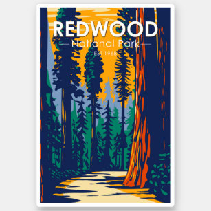 Sticker Le parc national de Redwood Vintage