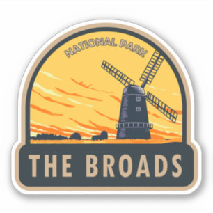 Sticker Le parc national des Broads Vintage Angleterre