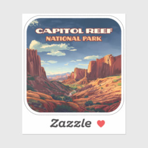Sticker Le Parc National du Capitol Reef Utah Désert Vinta