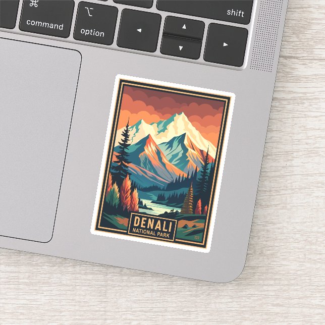 Sticker Le Parc national Retro Denali (Détail)