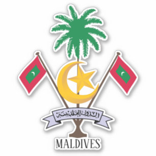 Sticker Le patriotique de l'emblème national des Maldives