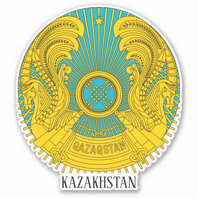 Sticker Le patriotique de l'emblème national du Kazakhstan (Devant)