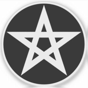 Sticker Le pentagramme (blanc sur noir)