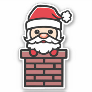 Sticker Le Père Noël en bas du dessin de Chimney