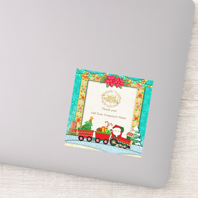 Sticker Le Père Noël en train de recevoir des cadeaux et u (Détail)