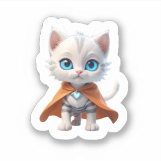 Sticker Le petit chat de héros