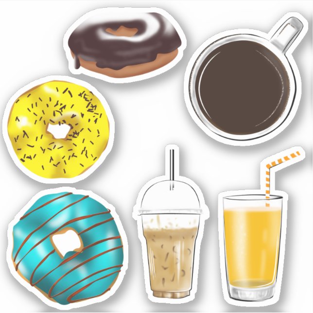 Sticker Le petit-déjeuner doit avoir un ensemble d'autocol (Devant)
