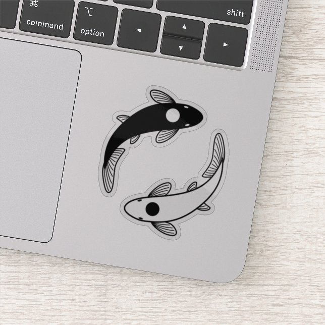 Sticker Le poisson Yin Yang Koi (Détail)