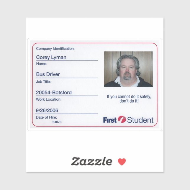 Sticker Le premier badge d'étudiant de Corey (Feuille)