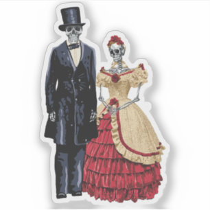 Sticker Le président Lincoln Skeleton, Halloween Skeleton