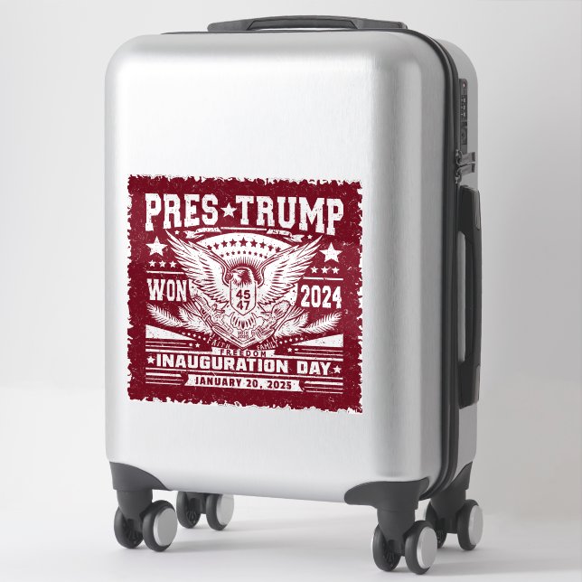 Sticker Le président Trump a gagné 2024 (Sur valise)