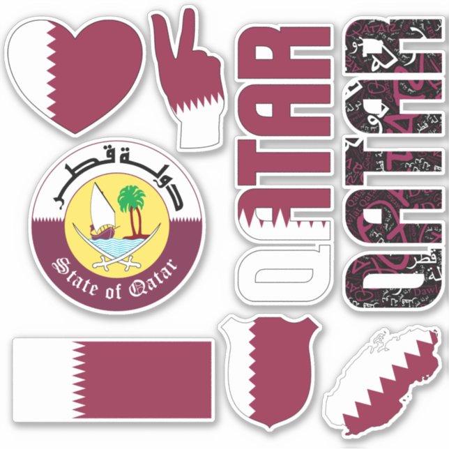 Sticker Le Qatar Extraordinaire forme les symboles nationa (Devant)