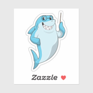Sticker Le requin comme enseignant avec pointeur