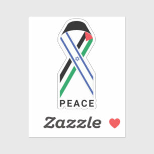 Sticker Le ruban blanc du drapeau de la paix pour Israël e