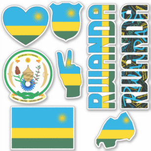 Sticker Le Rwanda Extraordinaire forme les symboles nation